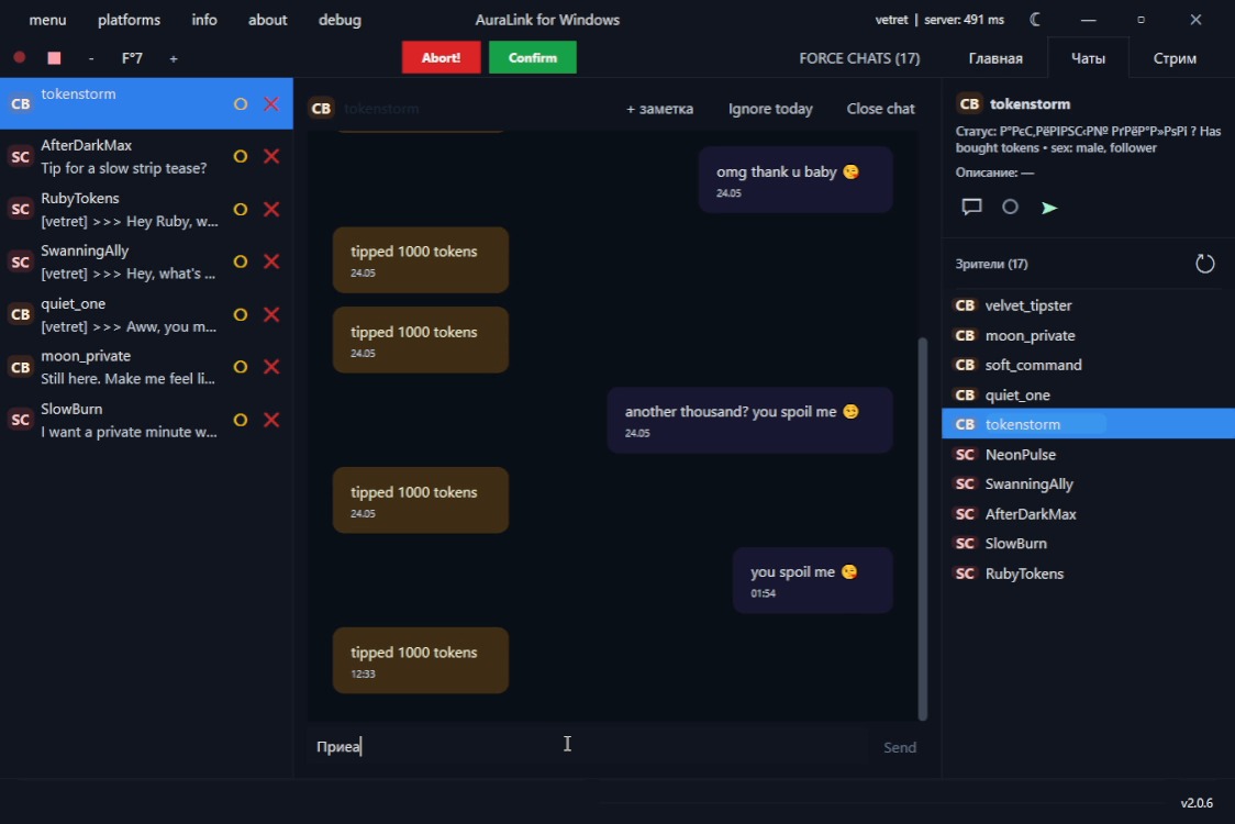 Individual chat screenshot